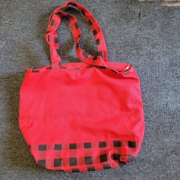 Disneyland 2019 Christmas Holiday Red Mickey & Minnie Tote Bag Disney Parks - Picture 2 of 13